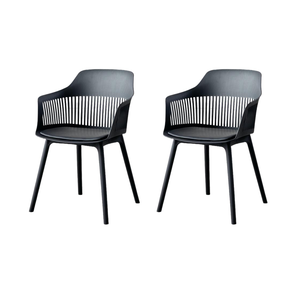 Silla Con Cojin Max, Color Negro, Con espaldar y cojín X2