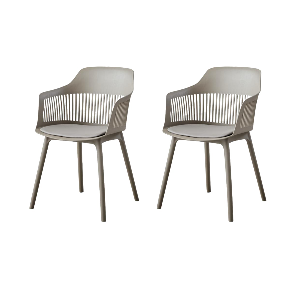 Silla Con Cojin Max, Color Taupe, Con espaldar y cojín X2