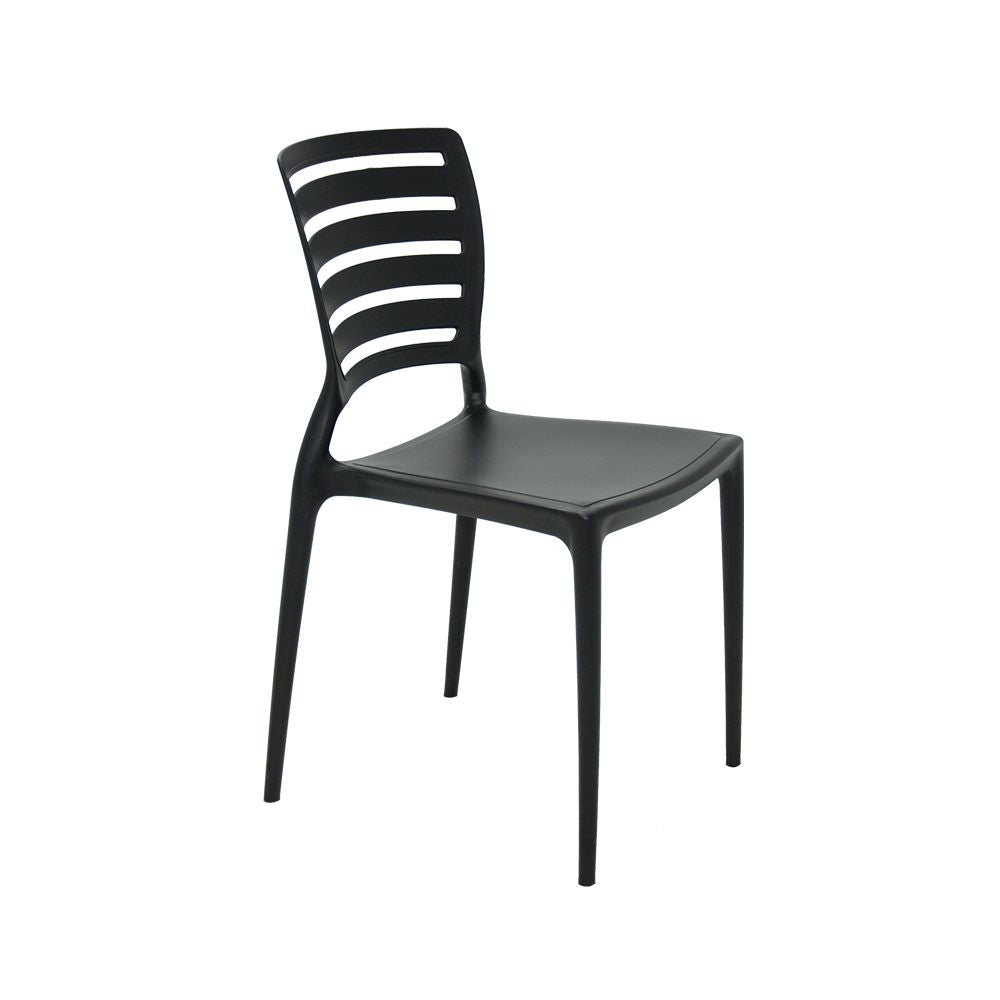 Silla Sofia espaldar filtrado sin brazos, Negro