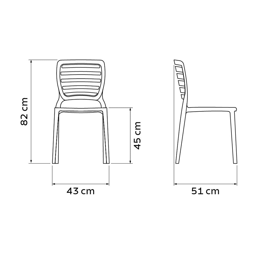 Silla Sofia espaldar filtrado sin brazos, Negro