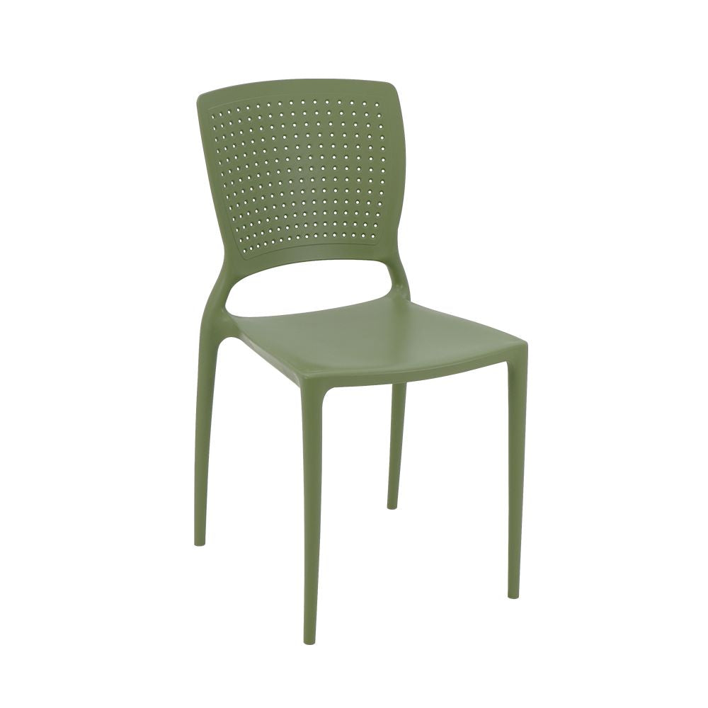 Silla sin brazos Safira, Verde Oliva