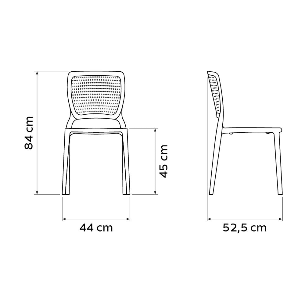 Silla sin brazos Safira, Verde Oliva