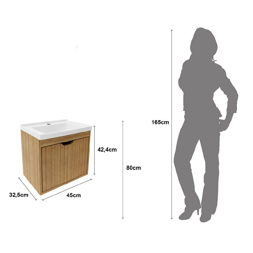 Mueble De Baño Con Lavamanos Graz Almendra - 9