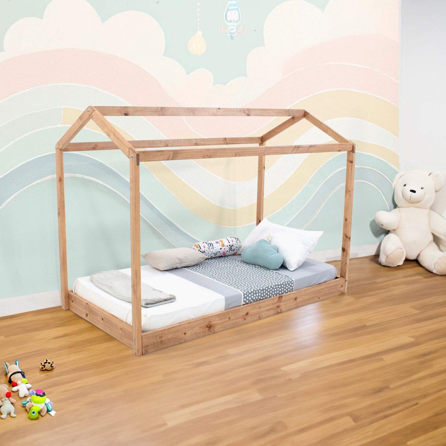 Cama Infantil Montessori 107x202x151 Matiz Caoba