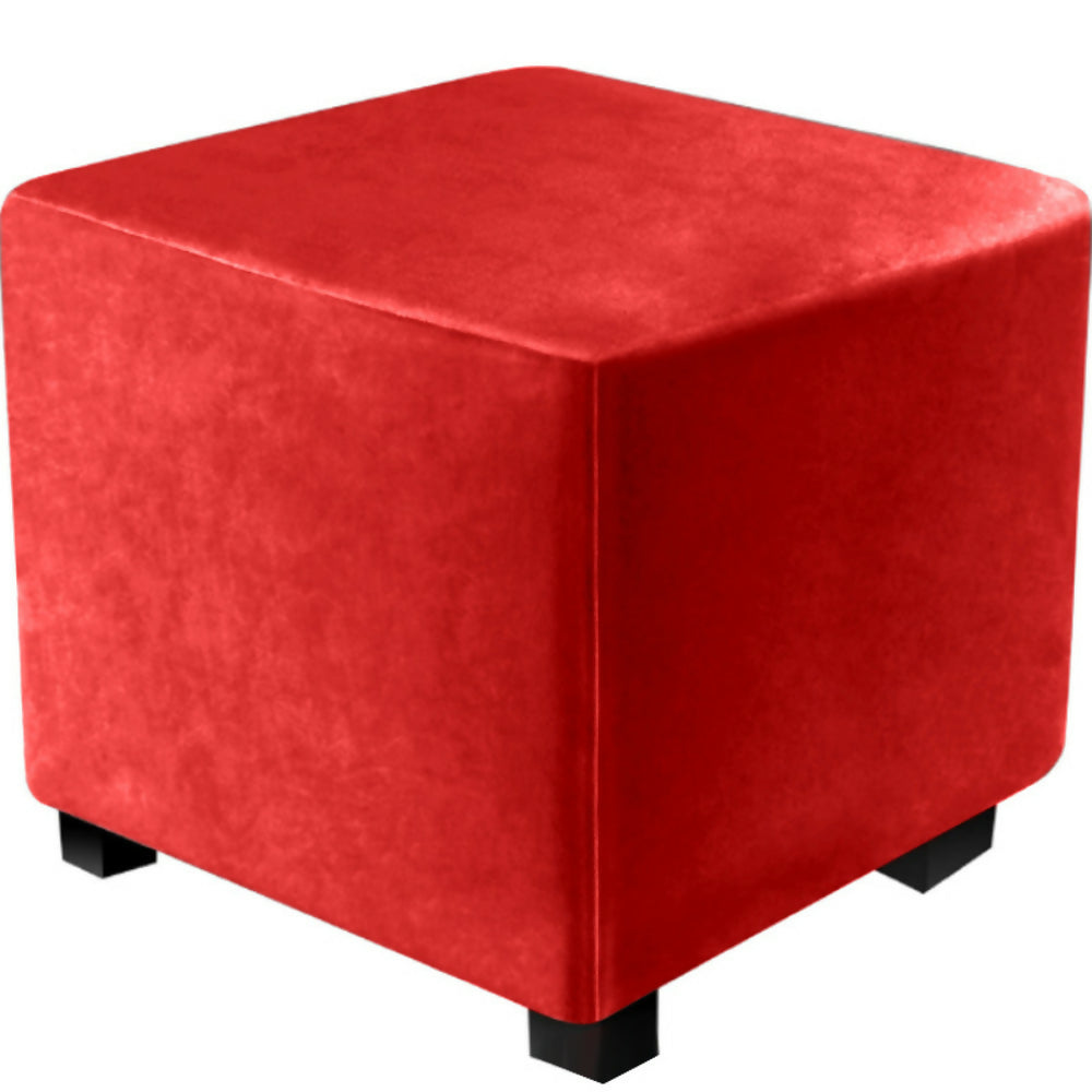 puf cerrado tela rojo 40x40