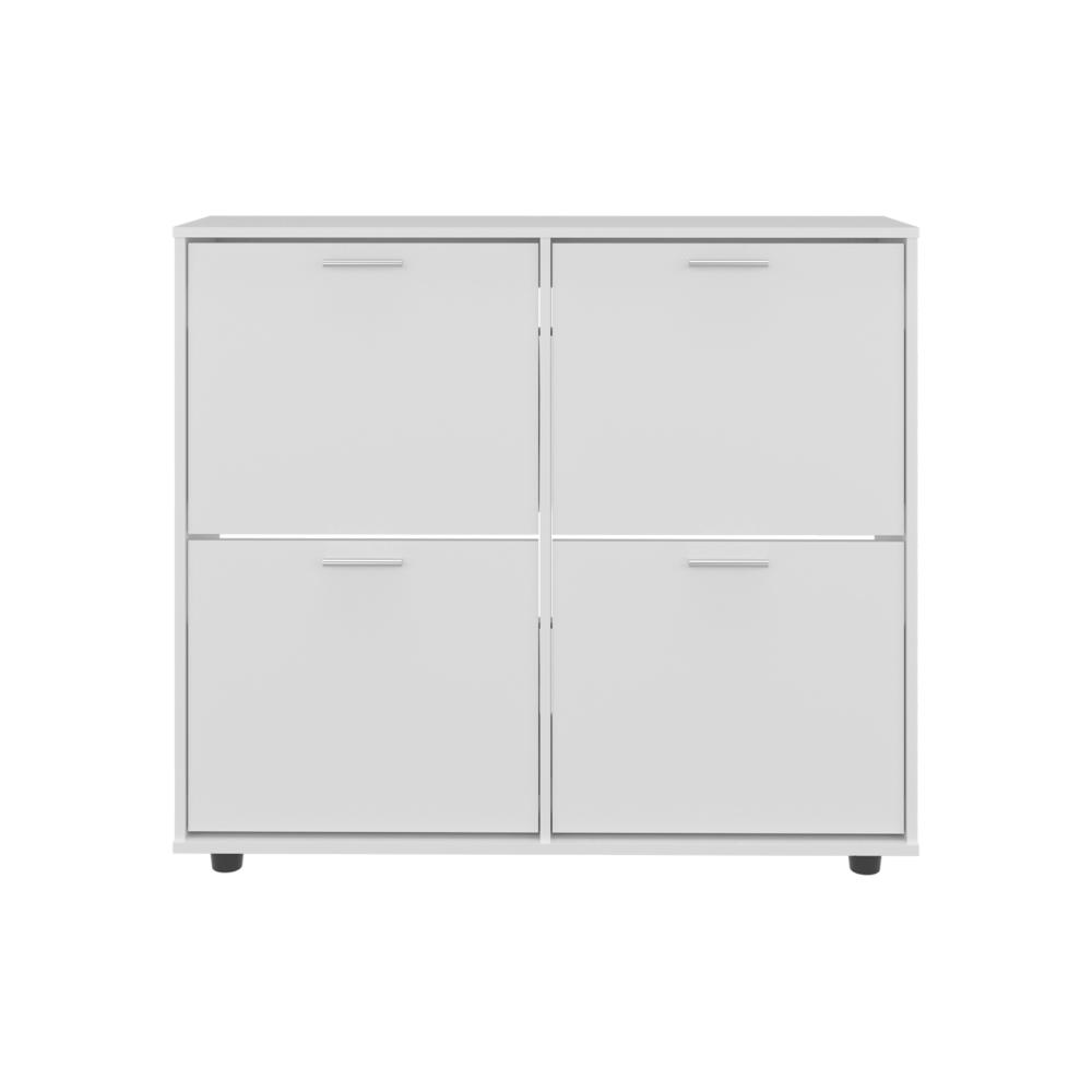 Zapatero Opal, Blanco, con 4 puertas abatibles ZF