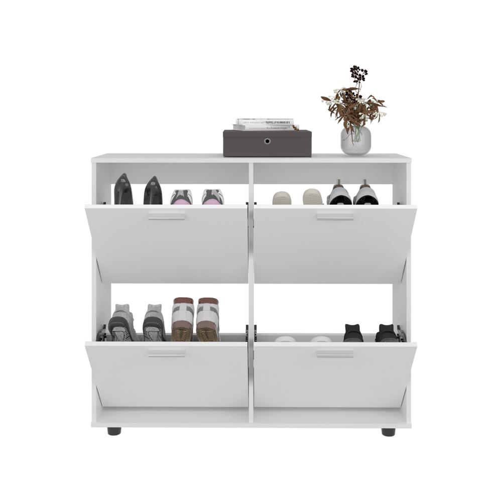 Zapatero Opal, Blanco, con 4 puertas abatibles ZF