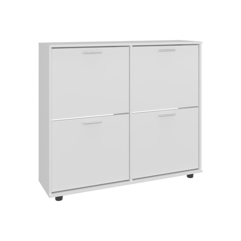 Zapatero Opal, Blanco, con 4 puertas abatibles ZF