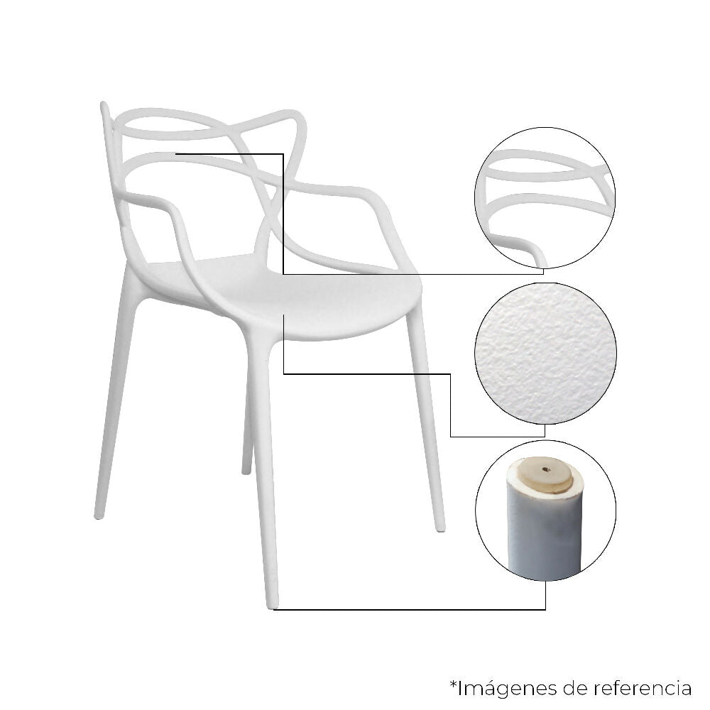 Kit por 4 Silla Solna Para Sala Comedor Jardín - Blanca