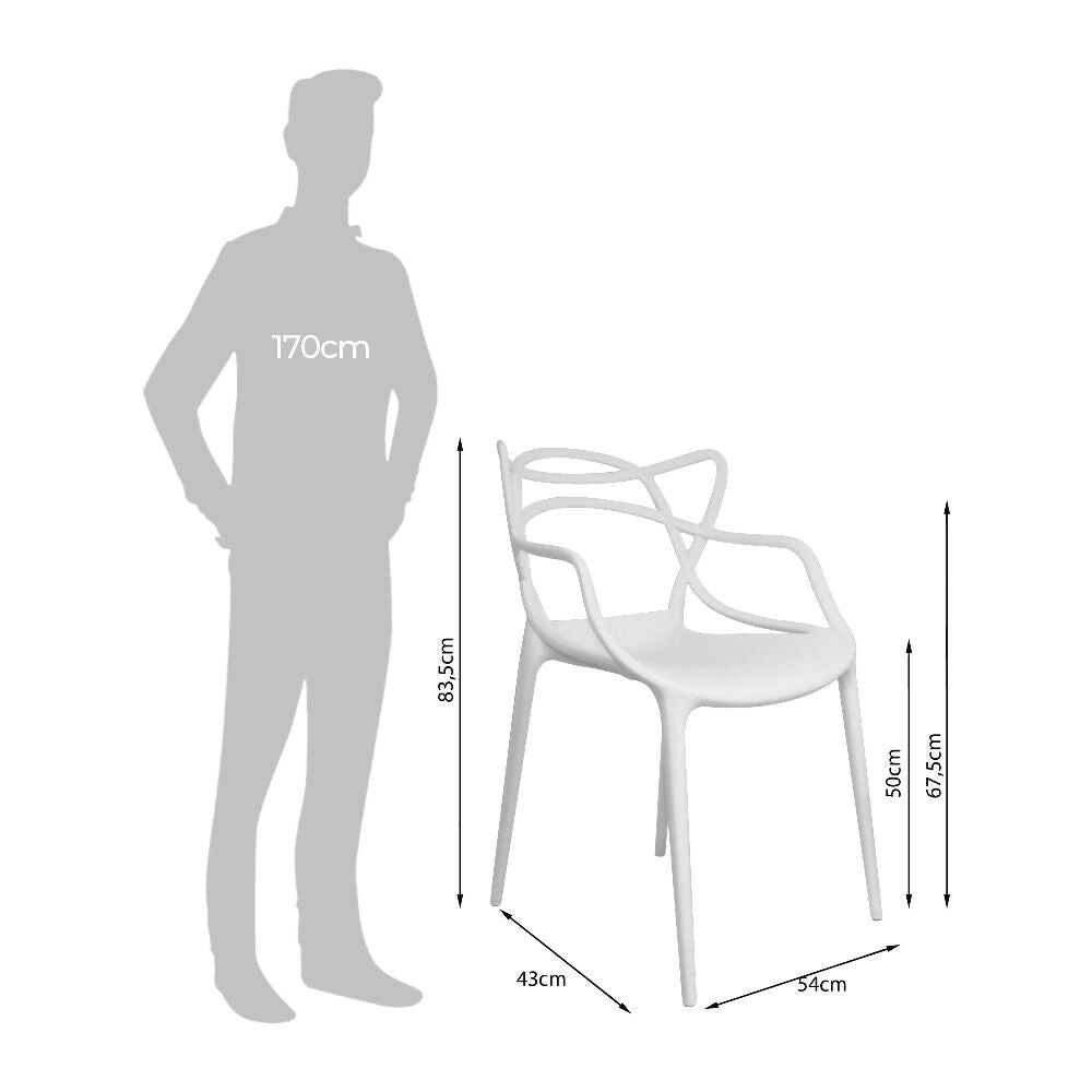 Kit por 4 Silla Solna Para Sala Comedor Jardín - Blanca