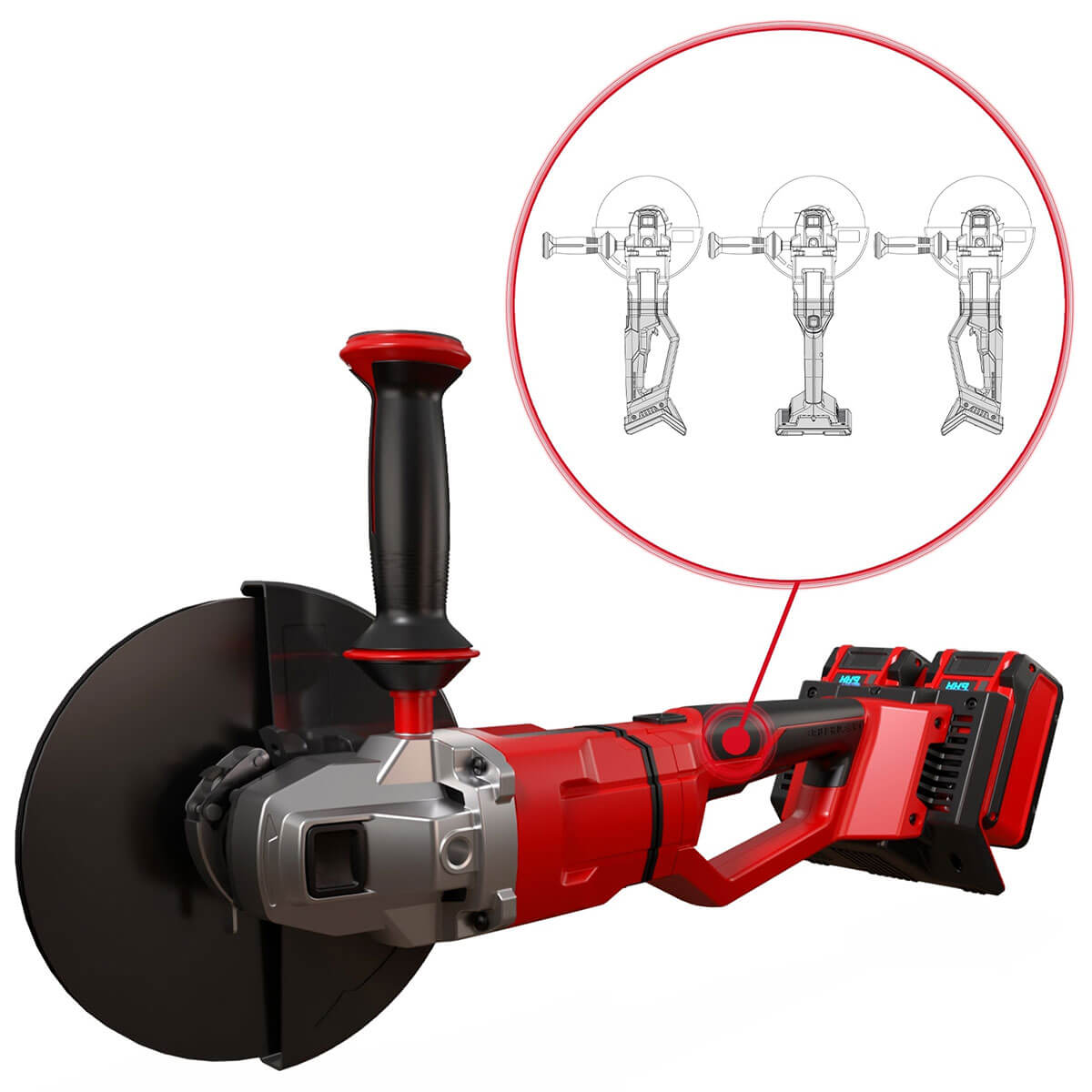 Pulidora 9" Inalámbrica Brushless 36 V 6600 Rpm Incluye 2 Baterías 4.0 Ah Y 2 Cargadores