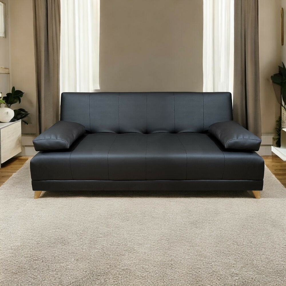 Sofa cama 3 posiciones Sabath 3 Tipo cuero Negro