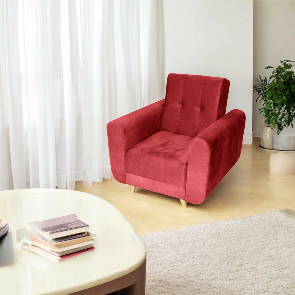 Silla 3 Posiciones Clic Clac Archer Tela Rojo