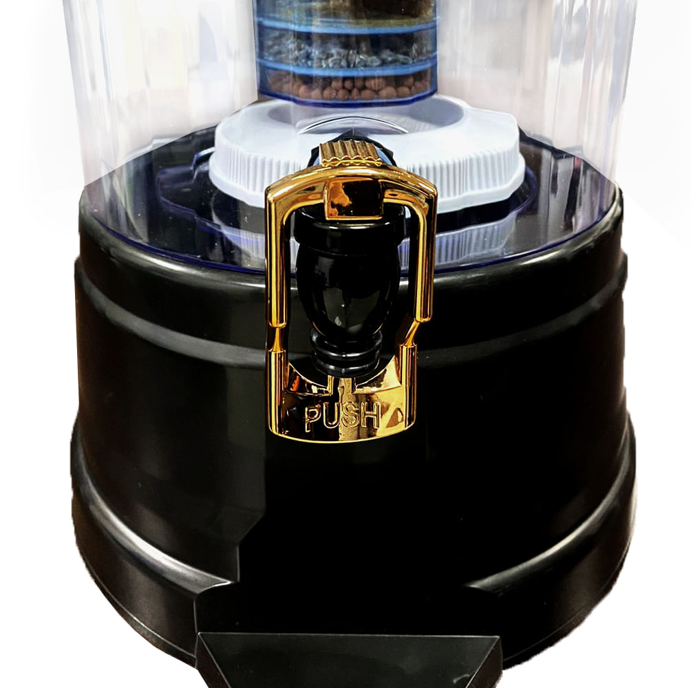 Filtro Purificador De Agua Alluma 14 Litros Minerales Negro Sm-203