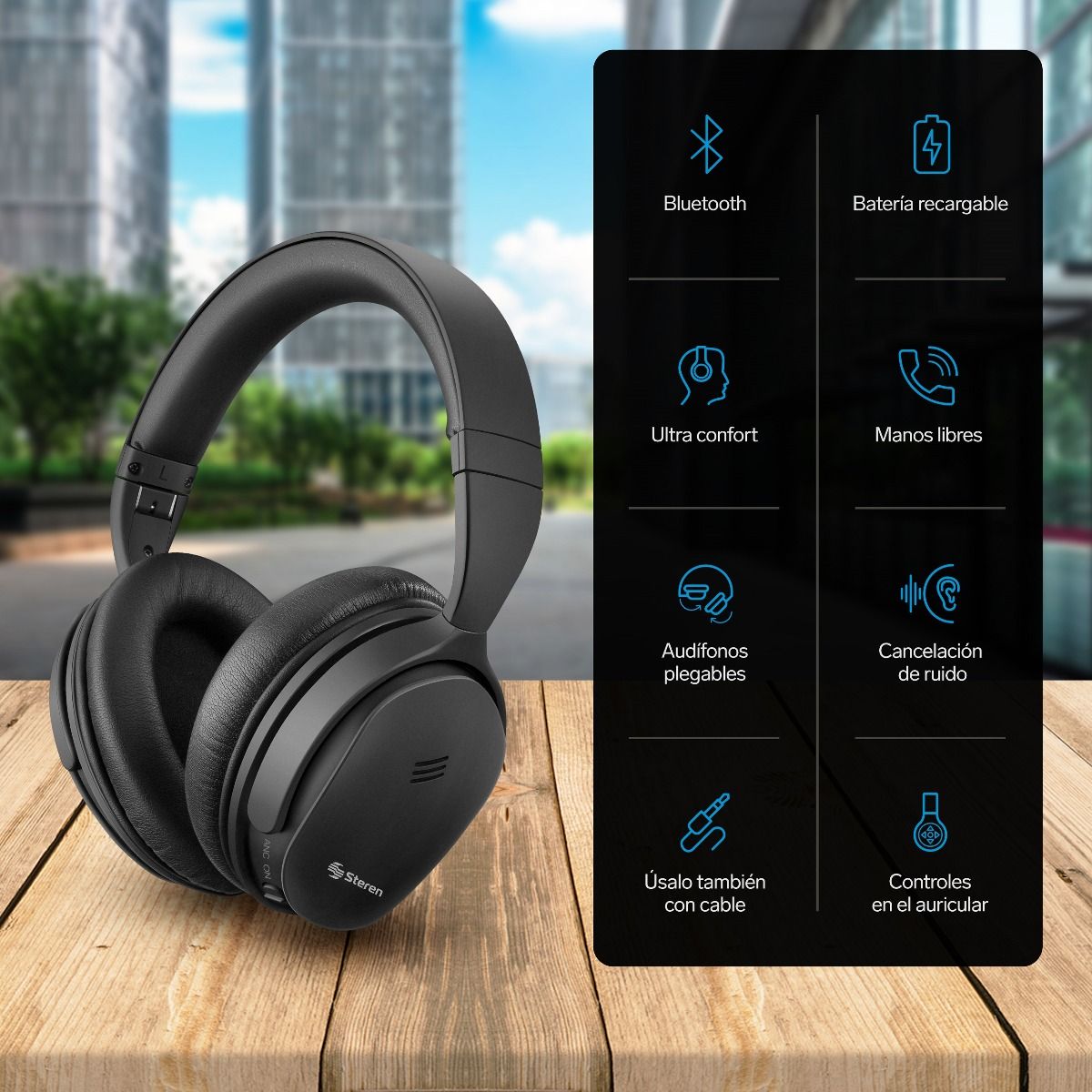 Audífonos Bluetooth con cancelación de ruido