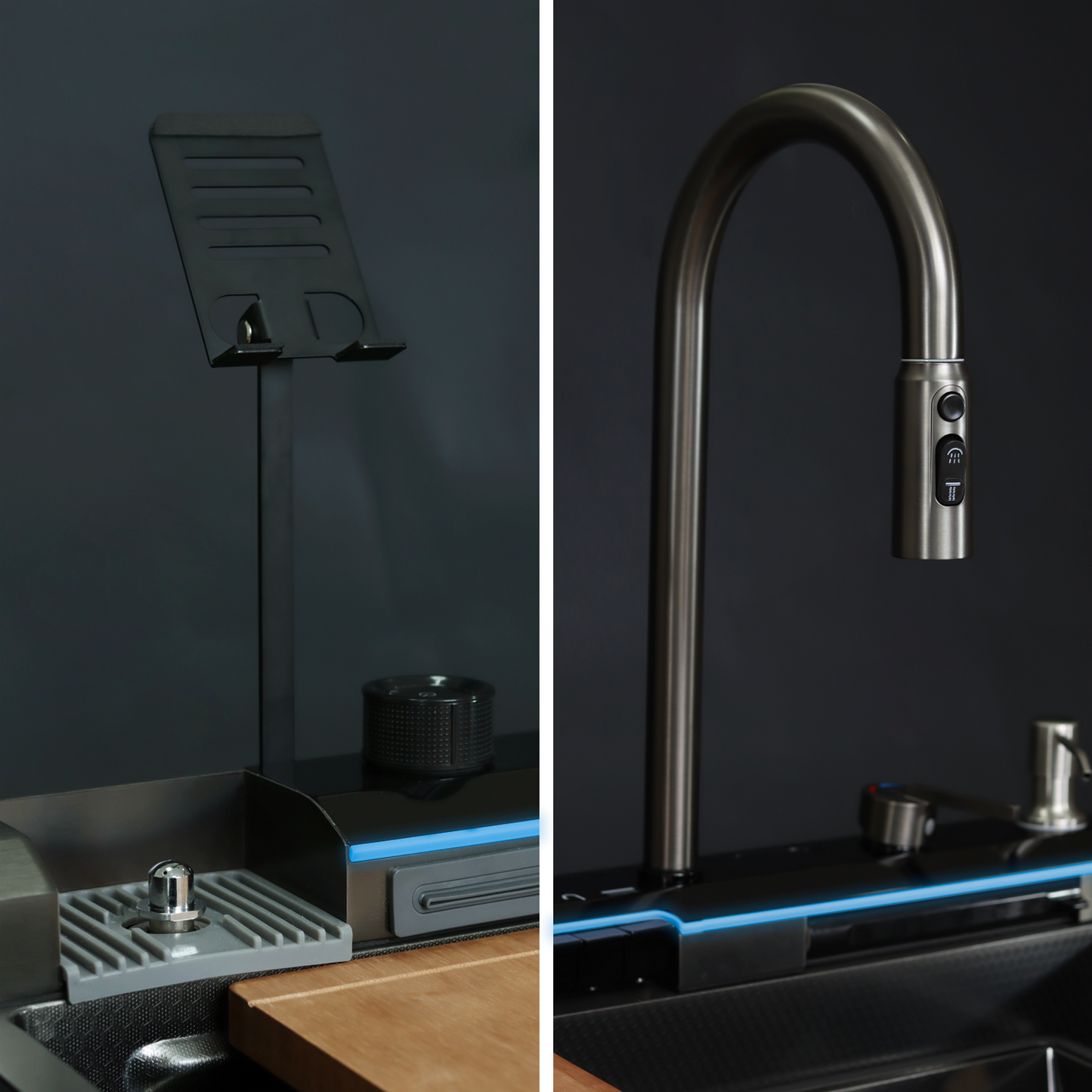 Lavaplatos DENWA 75x46x22 acero 304 nano black