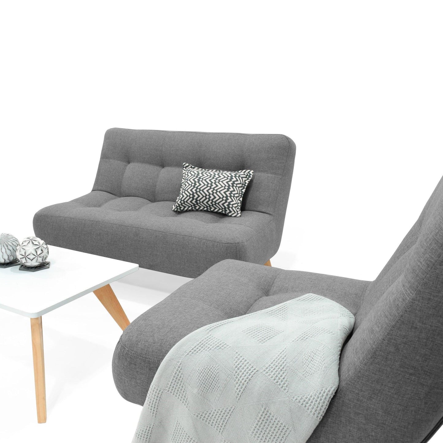 Sala Navara Porto 1 Poltrona Gris con Mesa Centro Nova