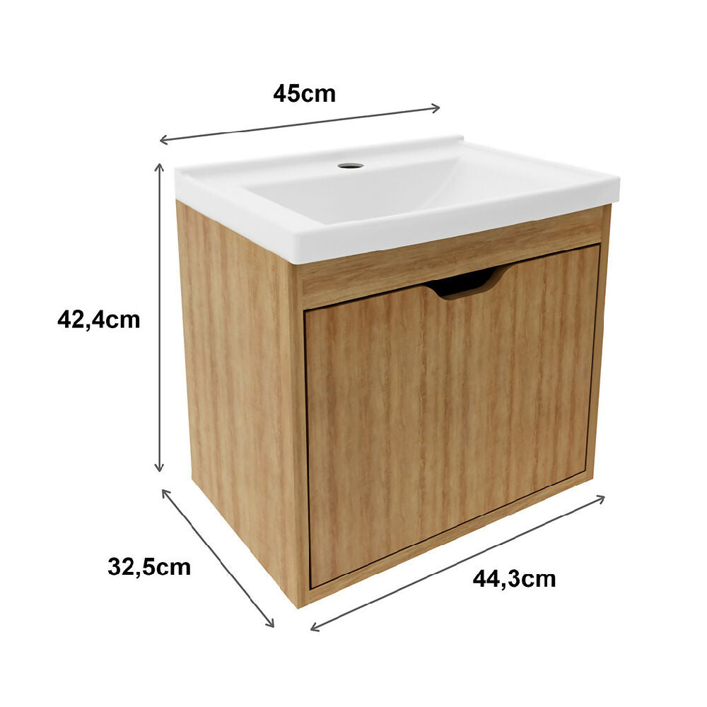 Mueble De Baño Con Lavamanos Graz Almendra - 7