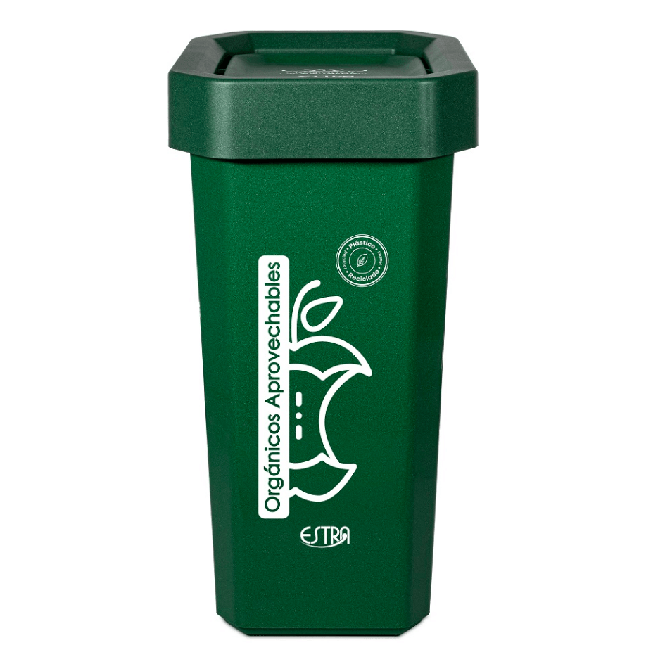 Caneca-Papelera Ecobins Vaiven 10L Verde-Orgáni co Aprovechable