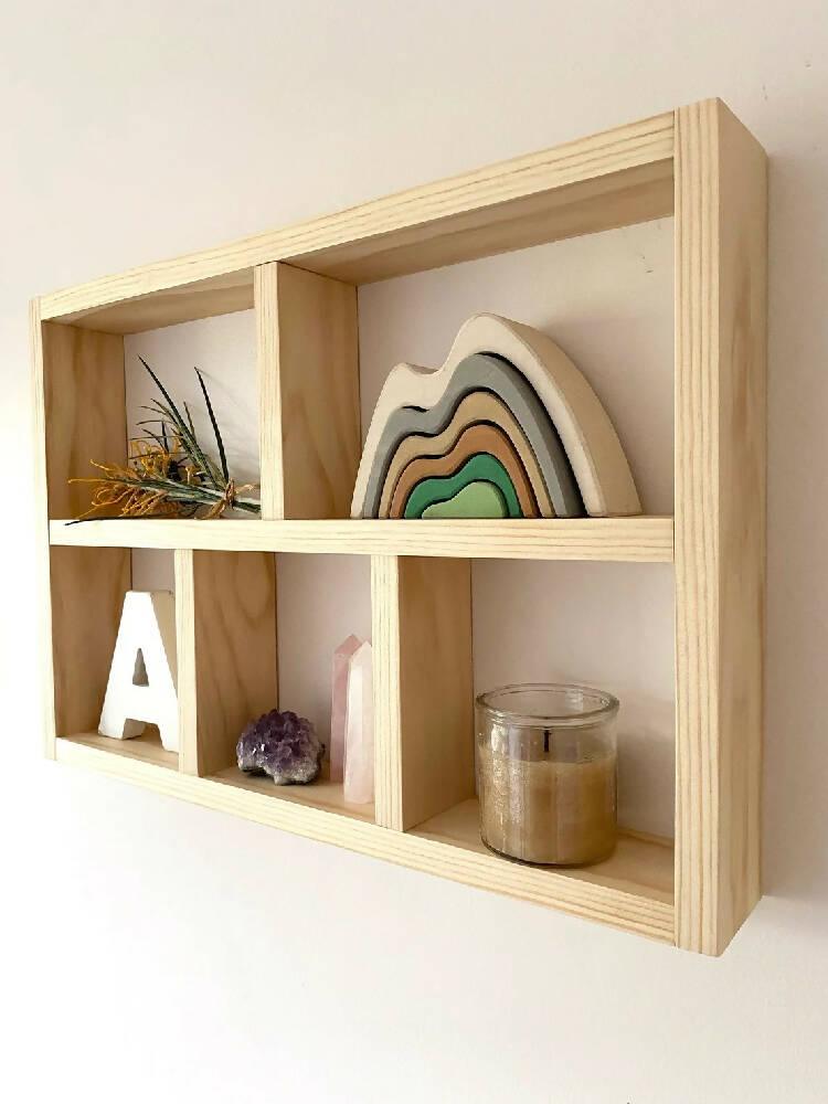 Repisa 5 puestos en madera pino - VIRTUAL MUEBLES