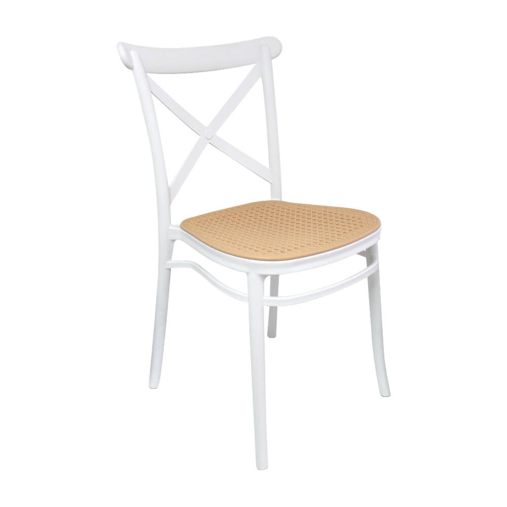 Silla Cross Para Sala Comedor Jardín - 1146 Blanco