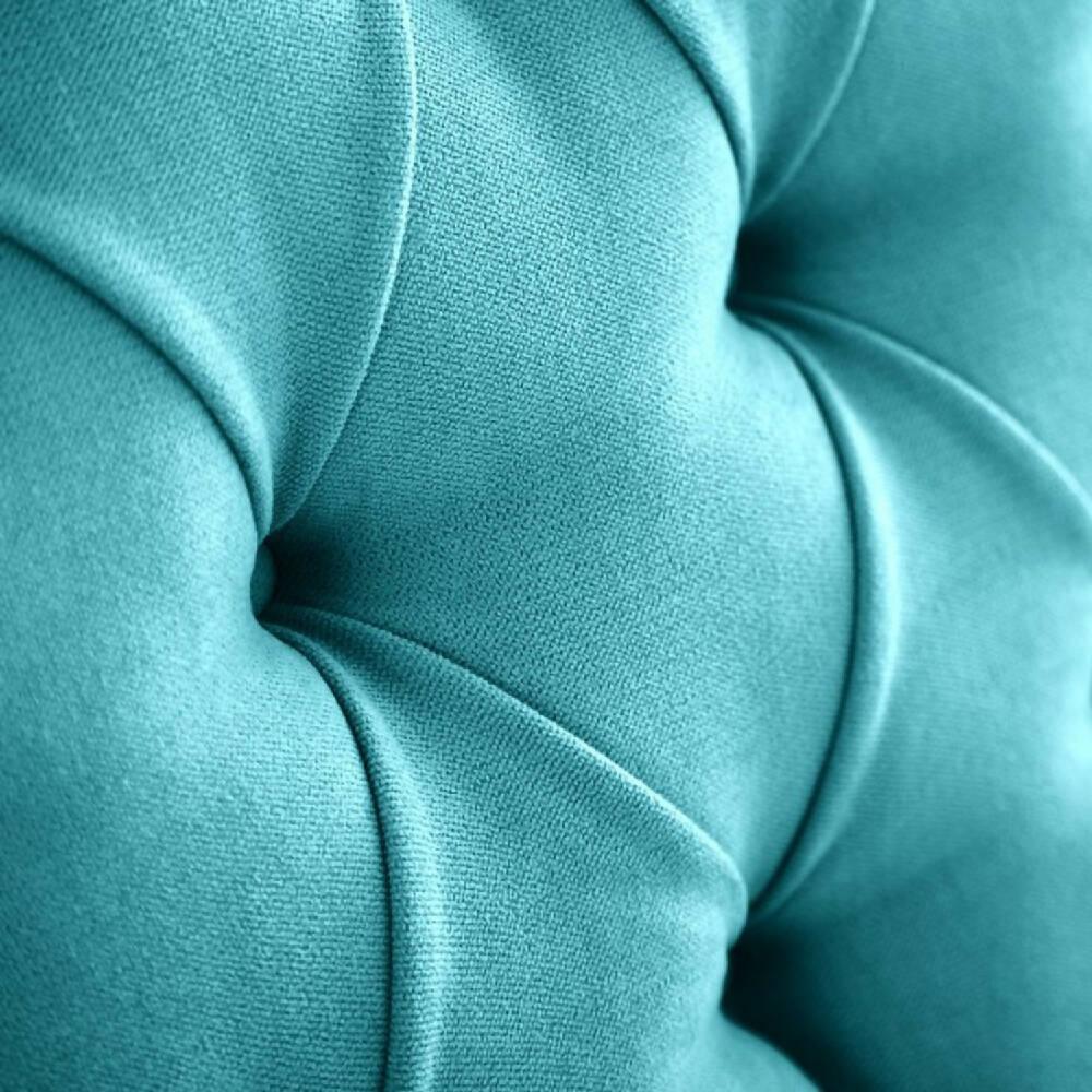 Cabecero Tapizado Tela Base Cama King Rombos Turquesa - VIRTUAL MUEBLES