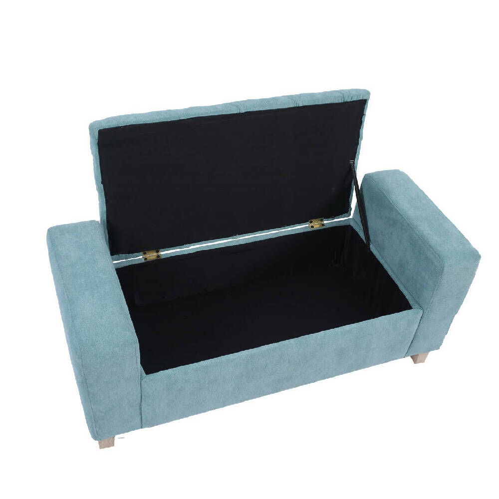 Combo sala Sofa (66x163x64) + Puff + Banqueta Baúl Verde Menta