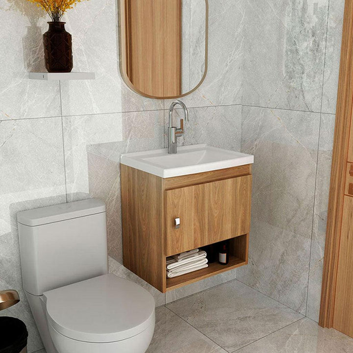 Mueble de baño con lavamanos linz teca - VIRTUAL MUEBLES