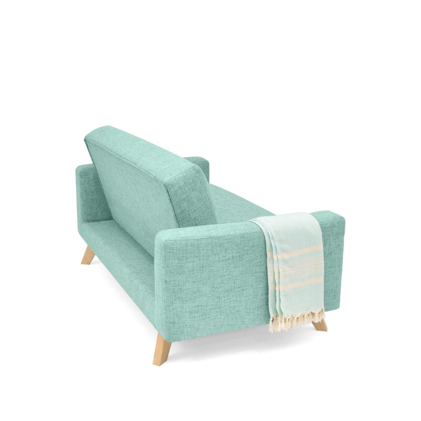 Sofa 2 Puestos Barza Tela Aqua - VIRTUAL MUEBLES