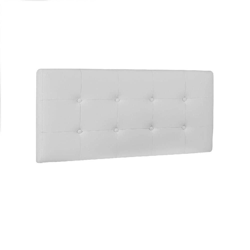 Cabecero Tapizado Base Cama Sencilla Cuadros Blanco - VIRTUAL MUEBLES