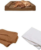 Pet Bundle Sofá acolchado ortopédico marrón tostado Jumbo Plus, funda de cama