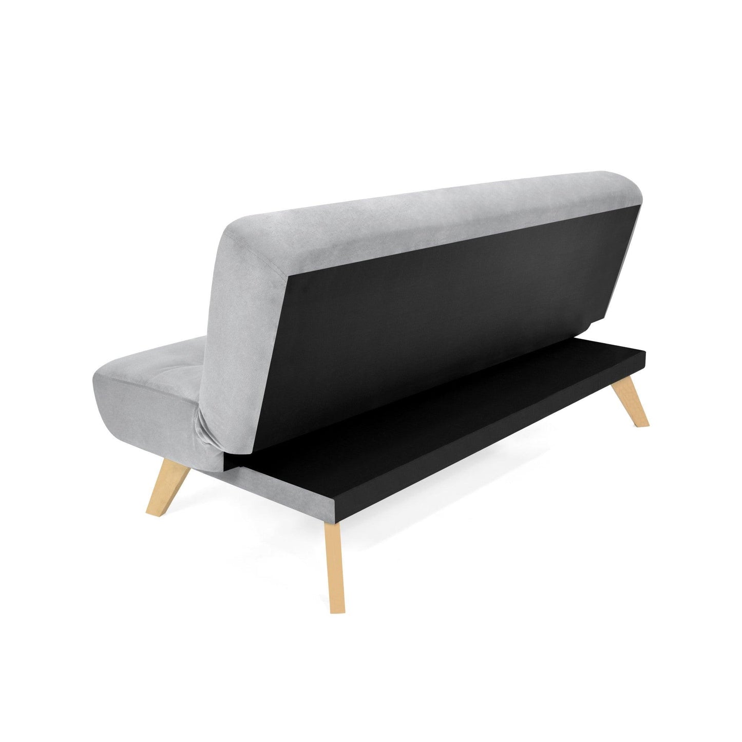 Sofa Cama Porto 3 Posiciones Tela Plata - VIRTUAL MUEBLES