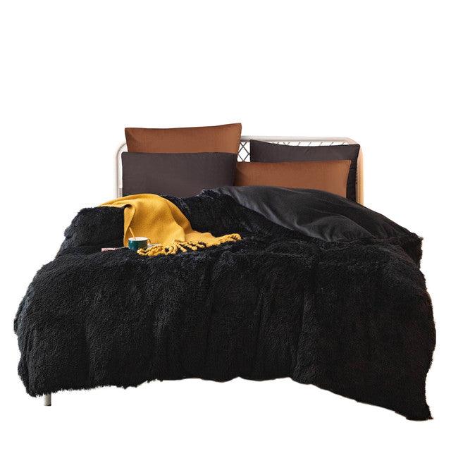 Edredon Felpa Plus Ovejero Negro Queen - VIRTUAL MUEBLES