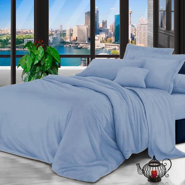 Sabanas Microtex Unicolor Azul Queen - VIRTUAL MUEBLES