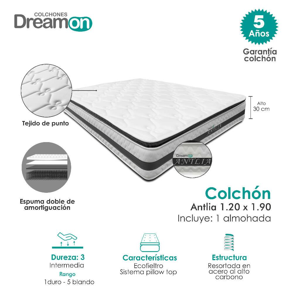 Colchón Dreamon Antlia Semidoble Intermedio - VIRTUAL MUEBLES