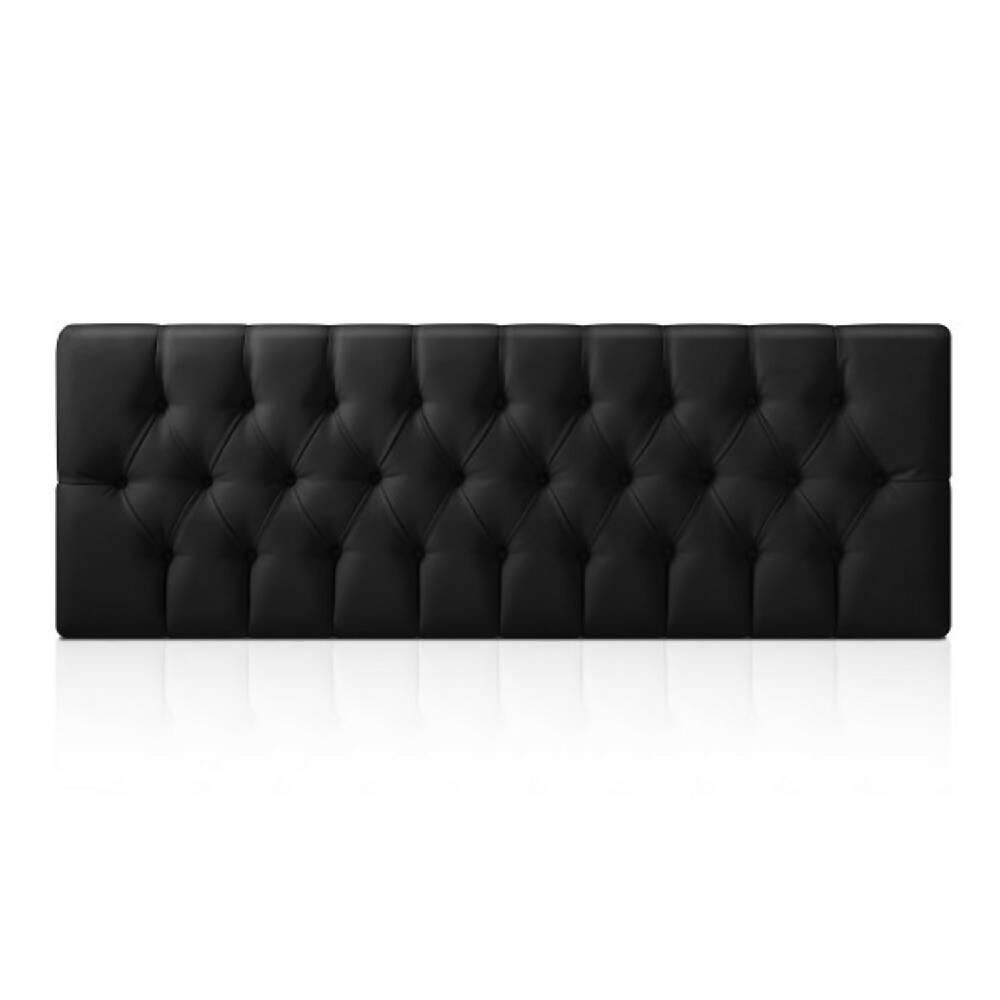 Cabecero Tapizado Base Cama King Rombos Negro - VIRTUAL MUEBLES