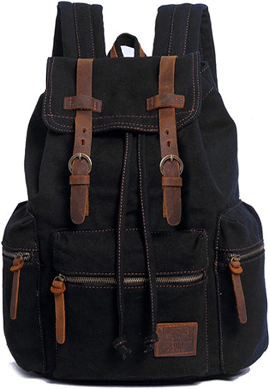 AUGUR High Capacity Canvas Vintage Backpack for School Travel 12-15.6" Laptop