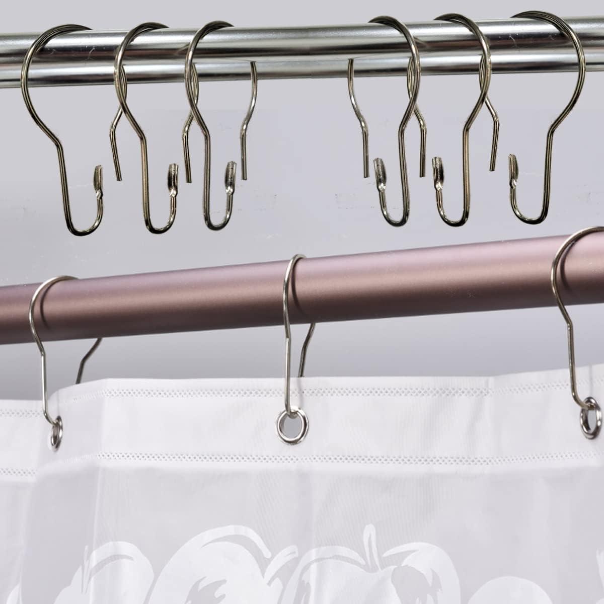 Ganchos para cortina de ducha, ganchos de metal resistentes al óxido, anillos - VIRTUAL MUEBLES