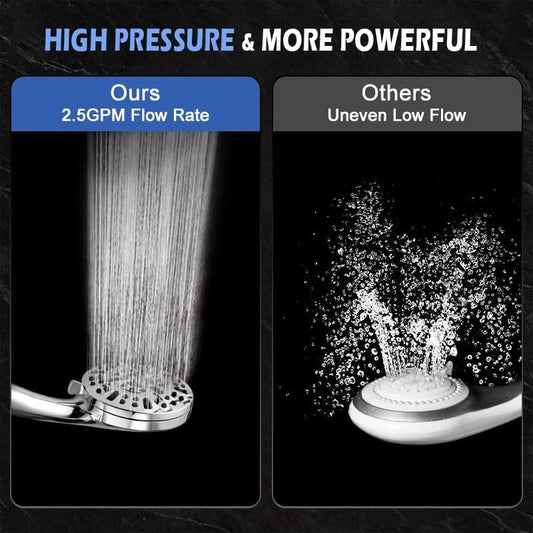 Likense Cabezal de ducha de alta presión con mano, 10 ajustes de pulverización, - VIRTUAL MUEBLES