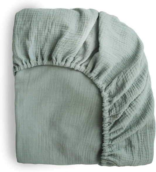 Sábana bajera ajustable de muselina extra suave 28 x 52 pulgadas (verde romano) - VIRTUAL MUEBLES