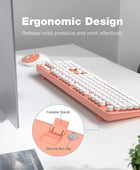 Teclado y mouse inalámbricos, teclado retro de tamaño completo y 3 mouse DPI
