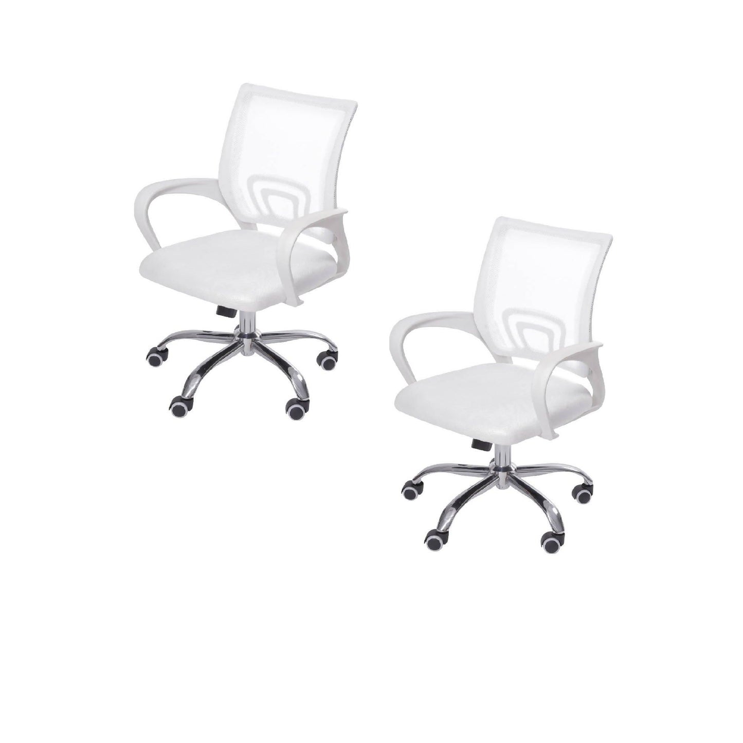 Kit Por 2 Silla Para Oficina Escritorio Ergonómica - Blanca - VIRTUAL MUEBLES