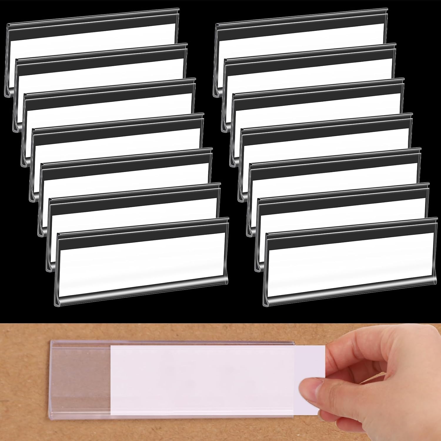 60 etiquetas para estantes de 3 x 1 pulgada con 60 etiquetas de papel blanco