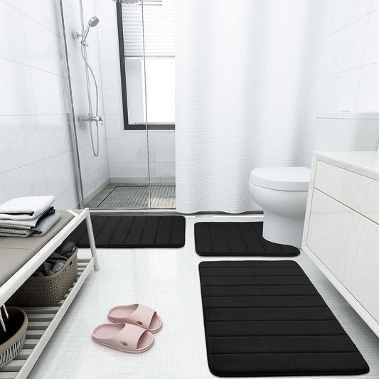 Tapetes de baño de espuma viscoelástica suaves, antideslizantes y absorbentes, - VIRTUAL MUEBLES