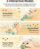 ROJECO Pelota inteligente interactiva de juguetes para gatos con 3 modos