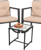 BestMassage Juego de muebles para exteriores, 3 piezas, con sillas mecedoras,