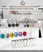 Ganchos de metal plateado para cortina de ducha, ganchos de ducha de metal - VIRTUAL MUEBLES