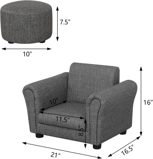Silla de sofá para niños con otomanaPVC de cuero para niños pequeños con patas
