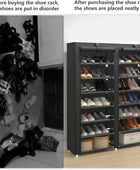 Zapatero de 7 niveles con cubierta a prueba de polvo, organizador de almacenamiento de zapatos