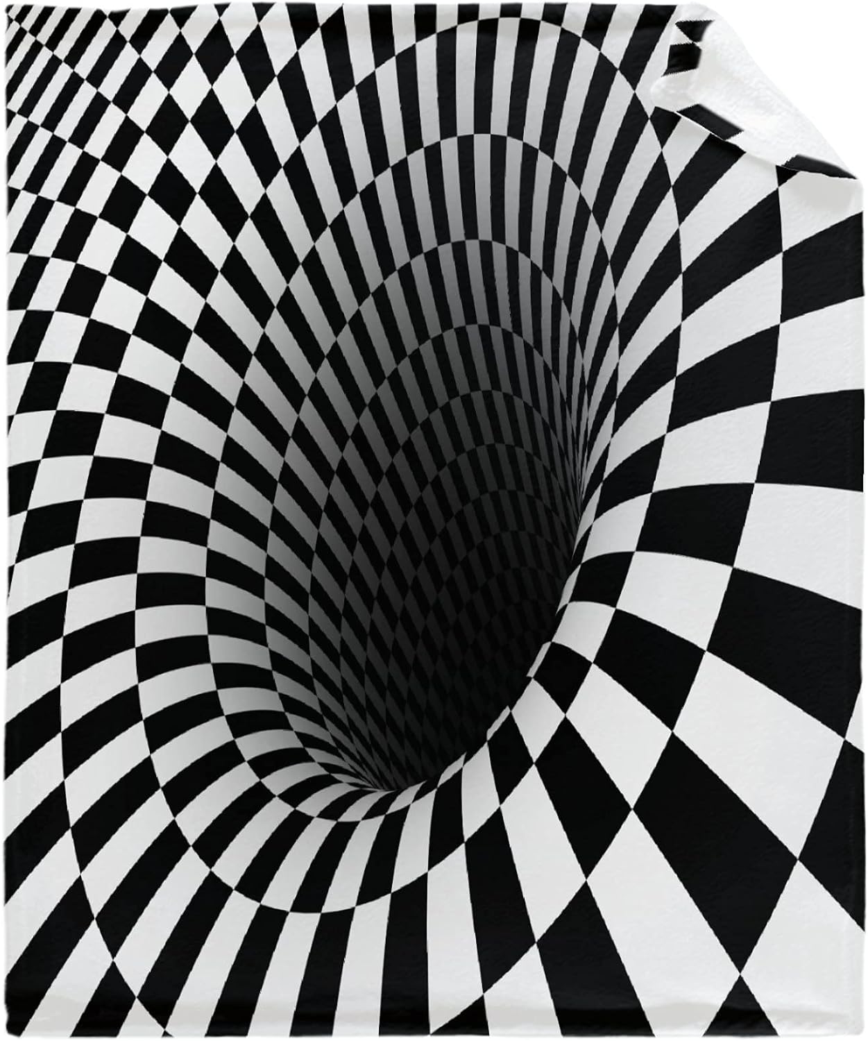 Manta ligera de franela de vellón con ilusiones ópticas de vórtice visual 3D,